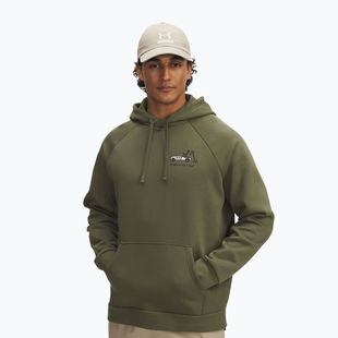Pánská mikina Under Armour Rival Fleece HBR Logo Hoodie marine od green/stone