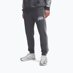 Pánské tepláky Under Armour Rival Fleece Colorblock castlerock/mod gray/white
