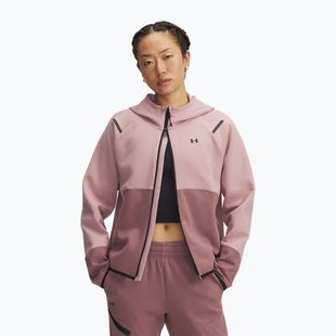 Dámská mikina Under Armour Unstoppable Fleece HZ tourmaline pink/maroon mist/black
