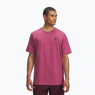Pánské tričko Under Armour Sportstyle Left Chest fuchsie dusk/dark maroon