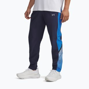 Pánské běžecké kalhoty Under Armour Velociti Storm washed navy/blue atlantis/reflective