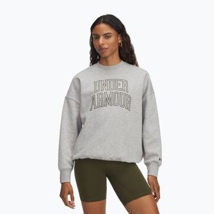 Dámská mikina Under Armour Rival Fleece Varsity Crew halo gray light heather/expedition green