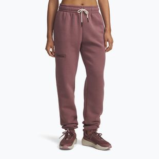 Dámské tréninkové kalhoty Under Armour Project Rock Icon maroon mist/black