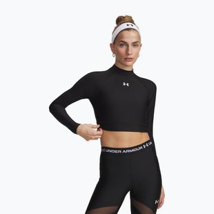 Dámské tréninkové tričko Longsleeve Under Armour HeatGear Crop Mock Ultimate Black/White