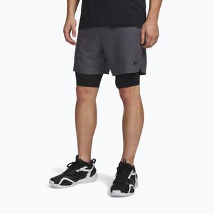 Pánské tréninkové šortky Under Armour Vanish Woven 2.0 2IN1 Shorts castlerock/black