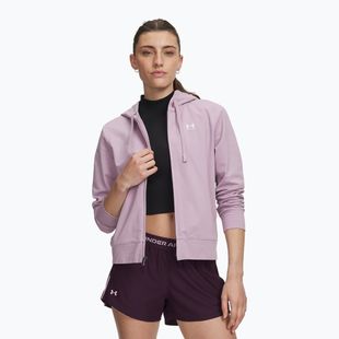 Dámská mikina Under Armour Sport Terry FZ mauve pink/white