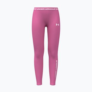Dětské legíny Under Armour HeatGear Branded Leggings pink frenzy/white