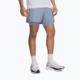 Pánské běžecké šortky Under Armour Launch 5" 2IN1 Shorts blue wind/blue fog/reflective