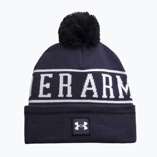 Pánská zimní čepice Under Armour Halftime Pom Beanie midnight navy/white/white