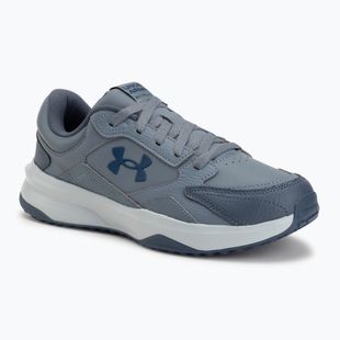 Pánské tréningové boty Under Armour Edge Leather gravel/blue fog/blackout navy