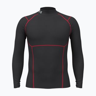 Pánské tréninkové tričko Longsleeve Under Armour Coldgear Elite Comp Mock ultimate black/red/reflective