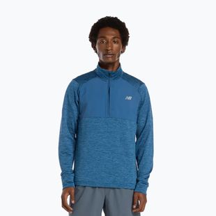 Pánské běžecké tričko Longsleeve New Balance Athletics Heat Grid 1/2 Zip dark shoreline