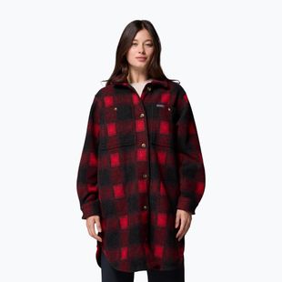 Dámská košile Columbia Wildbest Venture Long Fleece Coat mountain red blurred ombre