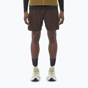 Pánské běžecké šortky Salomon Shakeout C 2IN1 7" coffee bean