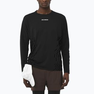 Pánské běžecké tričko Longsleeve Salomon Sense Aero GFX deep black