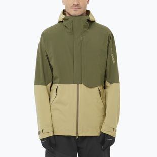 Pánská softshellová bunda Salomon Outherpath Pro 2.5 l gray green/grape leaf