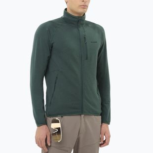 Pánská trekkingová mikina Salomon Essential Lighwarm Full Zip green gables