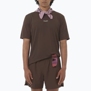 Pánské běžecké tričko Salomon Shakeout Core cofee bean