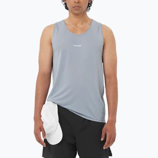 Pánské běžecké tričko Salomon Sense Aero Singlet GFX trade winds