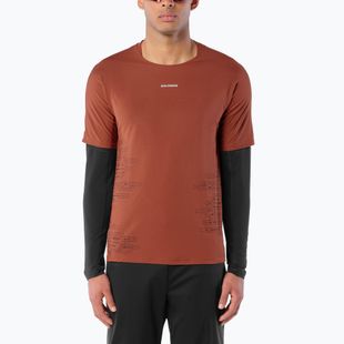 Pánské běžecké tričko Salomon Sense Aero GFX Tee SS burnt umber/coffee bean
