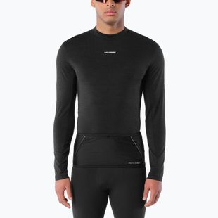 Pánské běžecké tričko Longsleeve Salomon Sense Merino Tee LS deep black