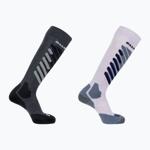 Lyžařské ponožky Salomon S/Access 2-Pack anthracite/sweet lavender