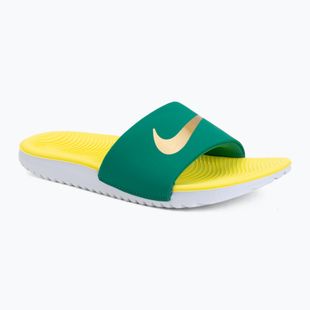 Dětské pantofle Nike Coffee malachite/sonic yellow/metallic gold