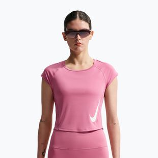 Dámské běžecké tričko Nike Swoosh Run Dri-Fit peony/photon dust/white