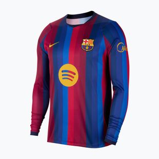 Pánské fotbalové tričko longsleeve Nike FC Barcelona Dri-Fit Stadium Home LS deep garnet/blue void/mineral yellow