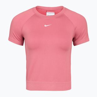 Dámské tréninkové tričko Nike Pro Seamless Dri-Fit peony/white