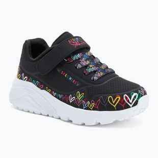 Dětské boty SKECHERS Uno Lite Heart Craze black/multicolor
