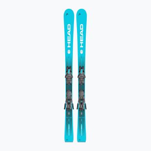 Dětské sjezdové lyže + vázání HEAD WC e.Race Team SW JRS + Jrs 7.5 GW CA blue/white