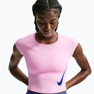 Dámské běžecké tričko Nike Tempo Swoosh Run Dri-Fit pink rise/pink rise/old royal