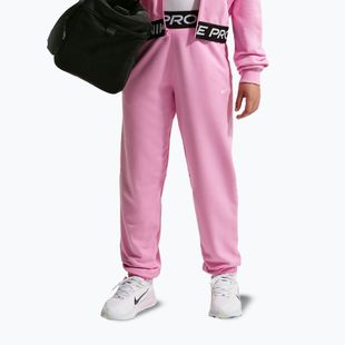 Dětské kalhoty Nike Pro Fleece pink rise/pink rise/black/white