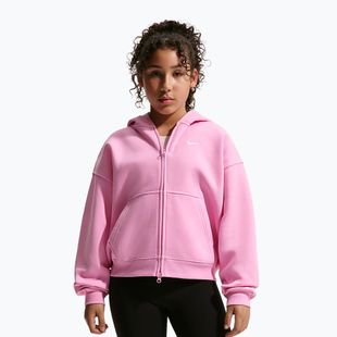 Dětská mikina Nike Sportswear Studio Fleece pink rise/white