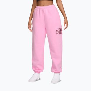 Dámské kalhoty Nike Studio Fleece pink rise/pink smoke