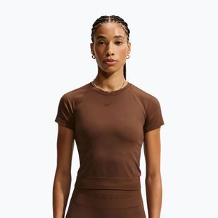 Dámské tréninkové tričko Nike Pro Seamless Dri-Fit SS cacao wow