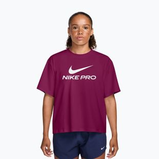 Dámské tréninkové tričko Nike Pro Dri-Fit Loose true berry/white