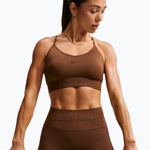Dámská sportovní podprsenka Nike Pro Seamless Light Support Sports Bra cacao wow