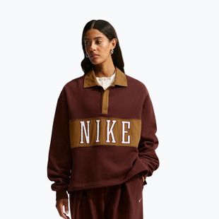 Dámská mikina Nike Studio Fleece Medium Weight mystic dates/light british tan/sail