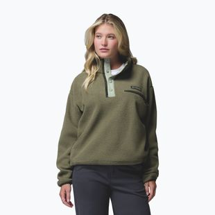 Dámská fleecová mikina Columbia Helvetia II Cropped Half Snap Fleece stone green/safari