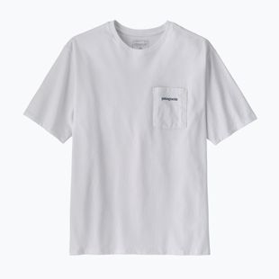Pánské tričko na lezení Patagonia Boardshort Logo Pocket Responsibili fiber white