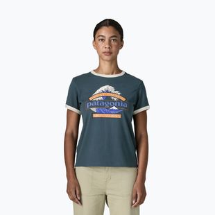 Dámské tričko Patagonia Great Waves Ringer Tee summit blue