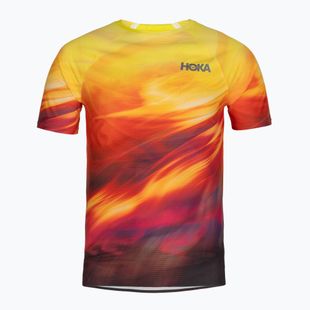 Pánské běžecké tričko HOKA Race Day Short Sleeve TR PRT hoka citrus print