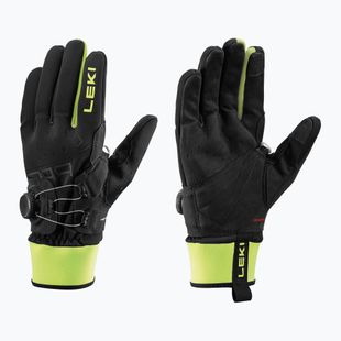 Lyžařské rukavice LEKI PRC Boa Shark black/neon yellow