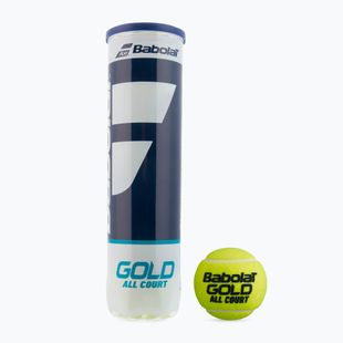 Sada tenisových míčků 4 ks. BABOLAT Gold All Court 4 žlutá 502085