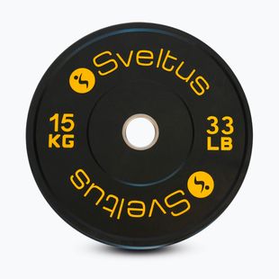 Olympijské bumperové závaží Sveltus Training Olympic Disc 15 kg black