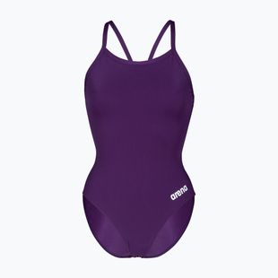 Dámské jednodílné plavky Arena Team Light Drop Solid plum/white