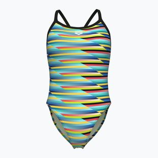 Dámské jednodílné plavky arena Racing Stripe Xcriss Cross black multi/black