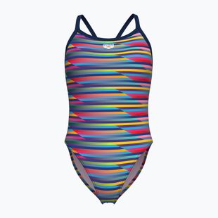 Dámské jednodílné plavky arena Racing Stripe Xcriss Cross navy multi/navy